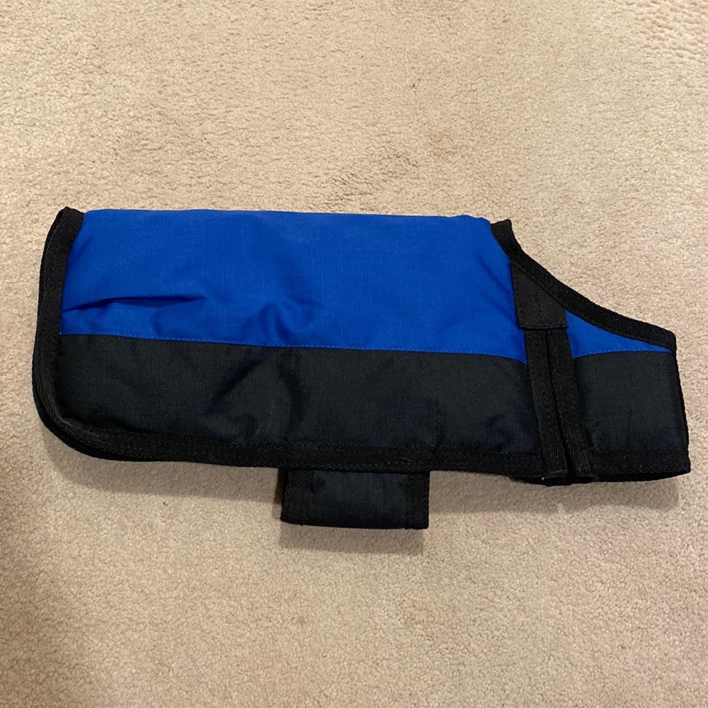 S Blue/Black Insulated Waterproof Dog Coat